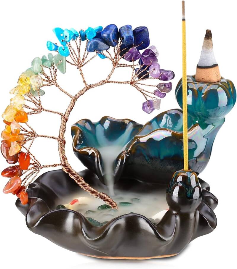 Brûleur d'encens cascade Arbre 7 Chakras