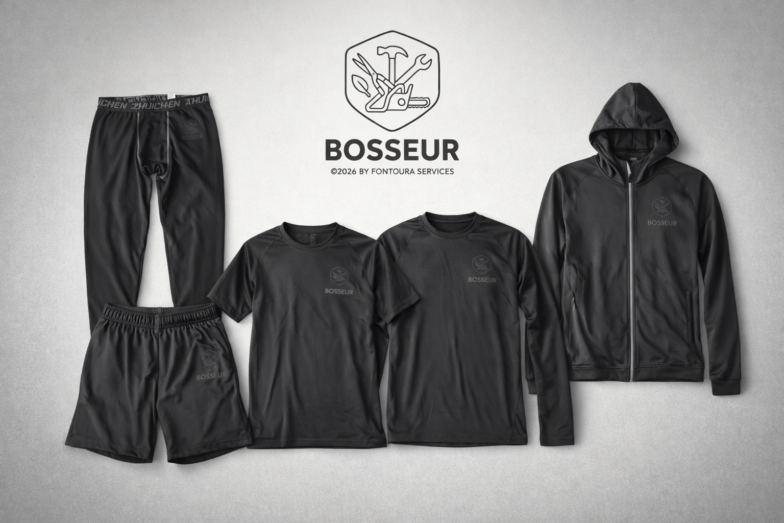 Ensemble Sport BOSSEUR – Pack Performance 5 Pièces Noir