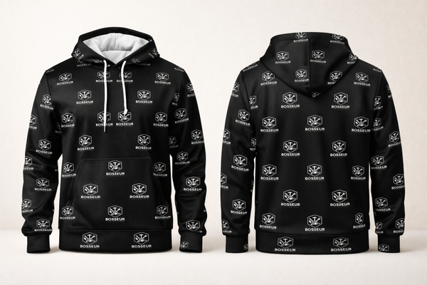 Sweat à capuche BOSSEUR – Noir All over logo