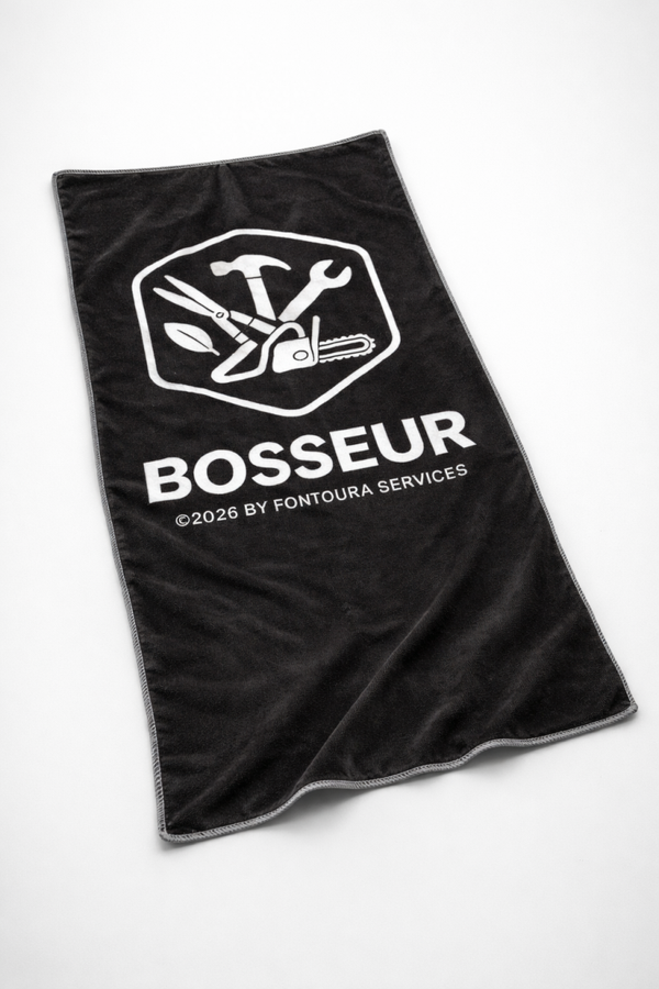 Serviette microfibre Bosseur noire – 45×75 cm