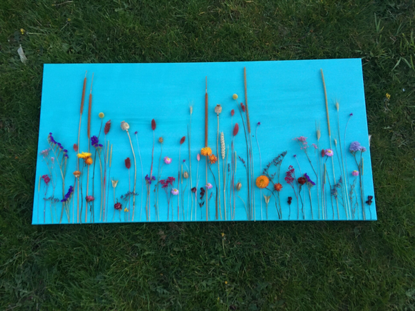 droogbloemen op doek