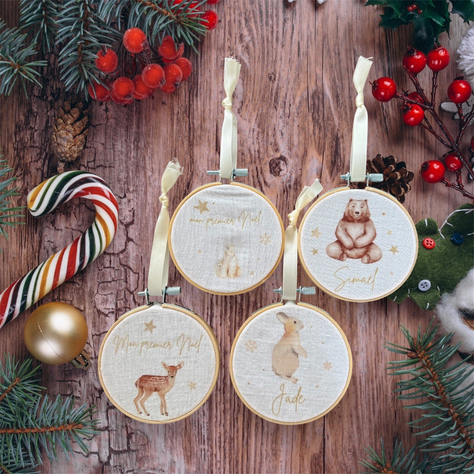 TAMBOURIN SAPIN ANIMAUX