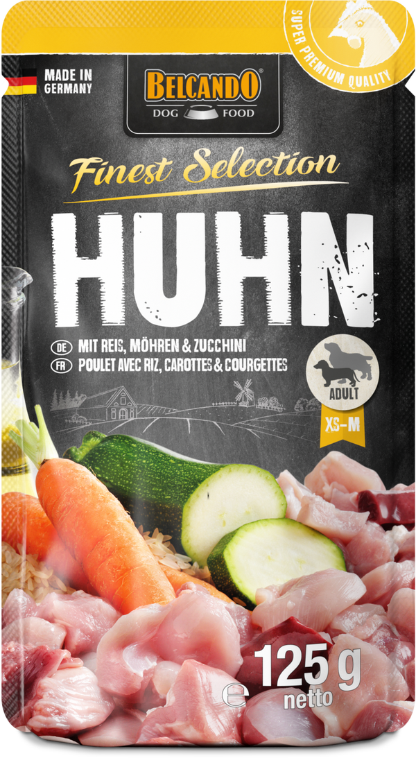BELCANDO Huhn & Reis mit Zucchini & Möhren 125g Hundenassfutter