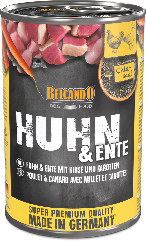 Belcando Huhn & Ente mit Hirse und Karotten 400g Hundenassfutter