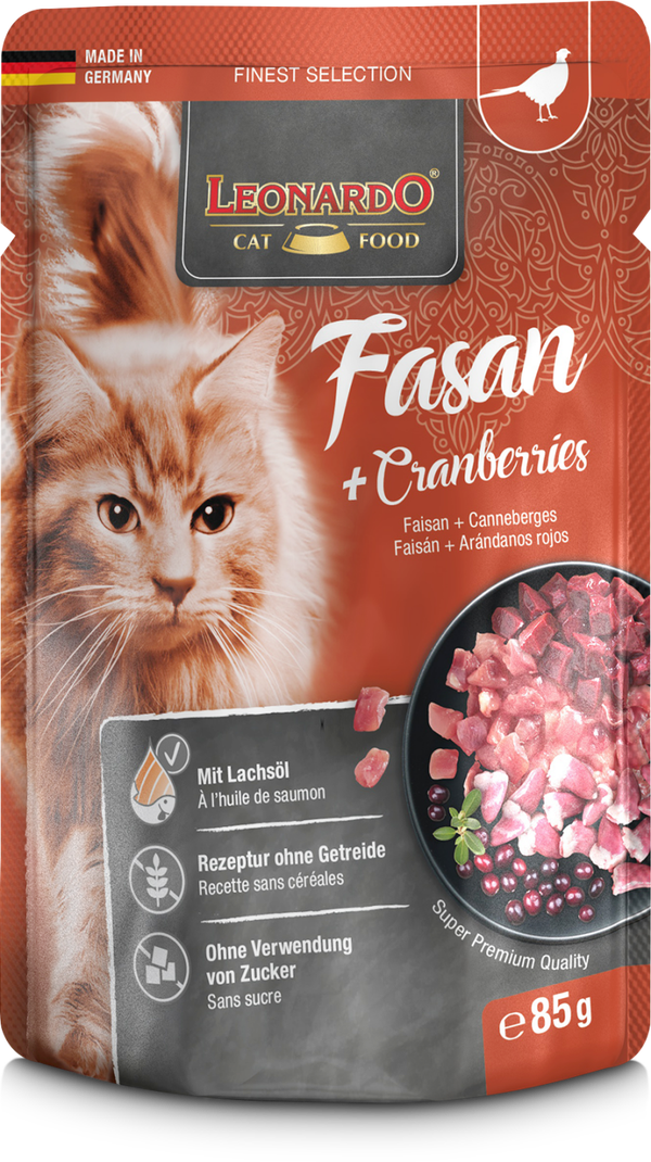 Leonardo Finest Selection Fasan + Cranberries 85g Katzennassfutter