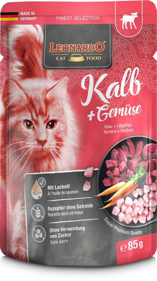 Leonardo Finest Selection Kalb + Gemüse 85g Katzennassfutter