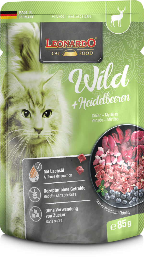 Leonardo Finest Selection Wild + Heidelbeeren 85g Katzennassfutter