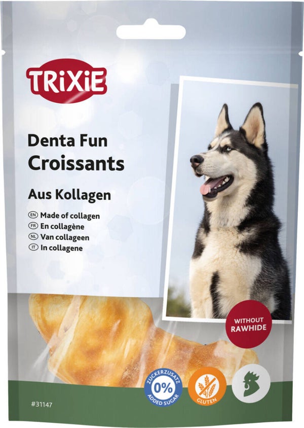 Trixie Denta Fun Croissant aus Kollagen mit Huhn ummantelt 2St/80g Hundeleckerli