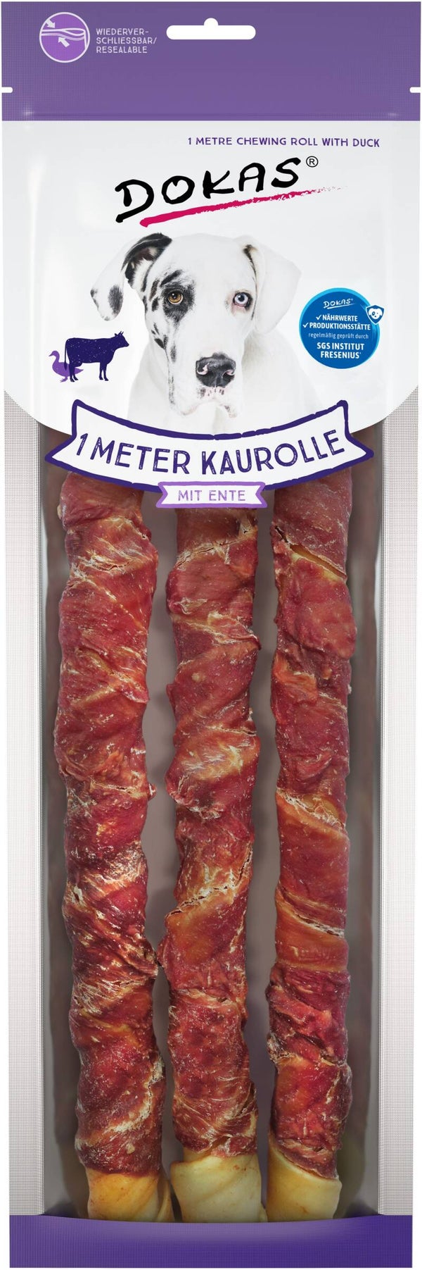 1 Meter Kaurolle mit Ente 315 g HUndeleckerli