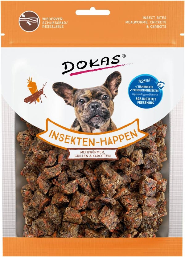 Dokas Insekten-Happen - Mehlwurm, Grille, Karotte 100 g Hundeleckerli