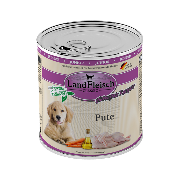 LandFleisch Dog Classic Junior Pute mit Gartengemüse 800g Hundenassfutter