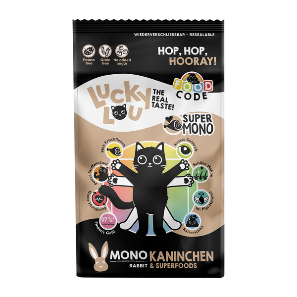 Lucky Lou® Food Code Mono Kaninchen 1,7 kg Katzenfutter
