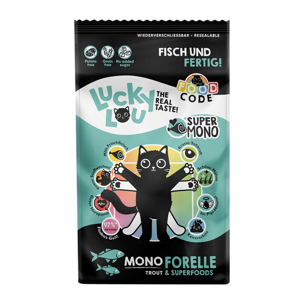 Lucky Lou® Food Code Mono Forelle 1,7 kg Katzenfutter