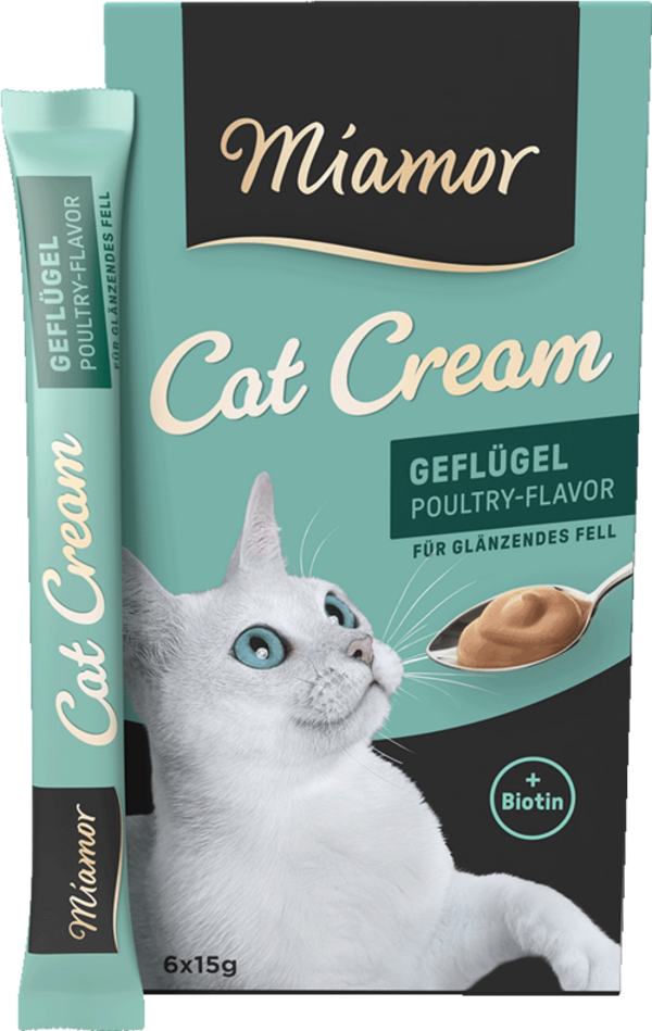 Miamor Cat Snack (Cream) Geflügel-Cream   |  Schachtel   |  6x15g Katzenleckerli