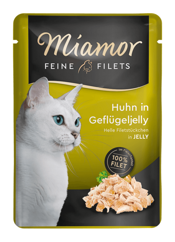 Miamor Feine Filets in Jelly Huhn in Geflügeljelly   |  Frischebeutel   |  100g Katzennassfutter