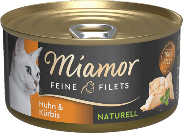 Miamor Feine Filets naturell Huhn & Kürbis   |  Dose   |  80g Katzennassfutter