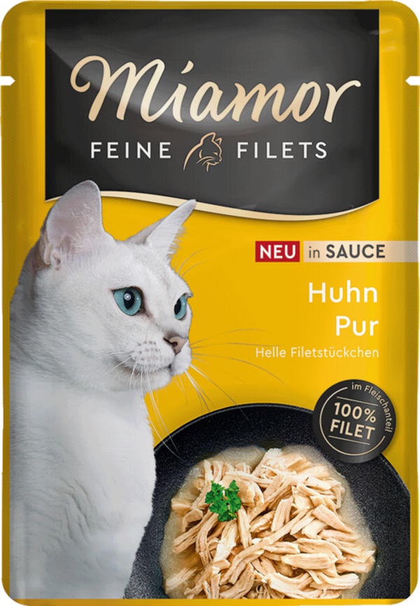 Miamor Feine Filets in Sauce Huhn Pur   |  Frischebeutel   |  100g Katzennassfutter