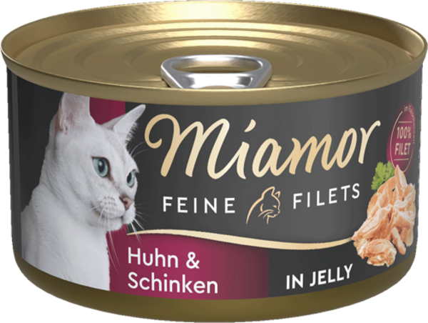 Miamor Feine Filets in Jelly Huhn & Schinken   |  Dose   |  100g Katzennassfutter
