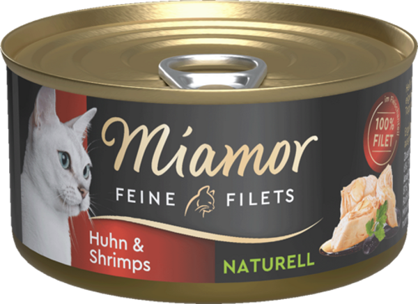 Miamor Feine Filets naturell Huhn & Shrimps   |  Dose   |  80g Katzennassfutter