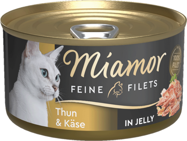 Miamor Feine Filets in Jelly Thun & Käse   |  Dose   |  100g Katzennassfutter