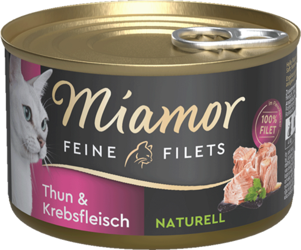 Miamor Feine Filets naturell Thun & Krebsfleisch   |  Dose   |  80g Katzennassfutter