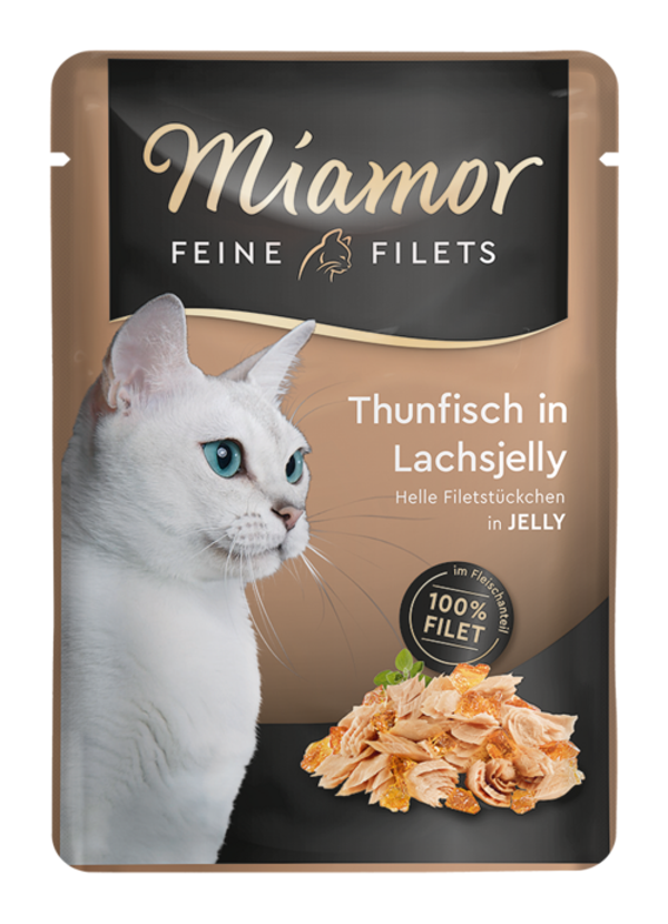Miamor Feine Filets in Jelly Thunfisch in Lachsjelly   |  Frischebeutel   |  100g Katzennassfutter