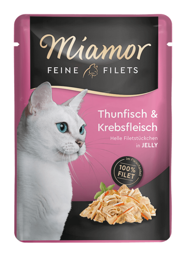 Miamor Feine Filets in Jelly Thun & Krebs   |  Frischebeutel   |  100g Katzennassfutter