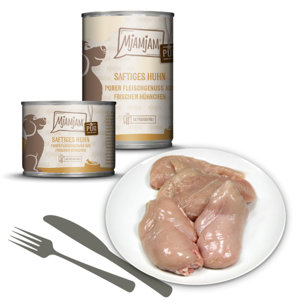 MjAMjAM - purer Fleischgenuss - saftiges Huhn pur 400g Katzennassfutter