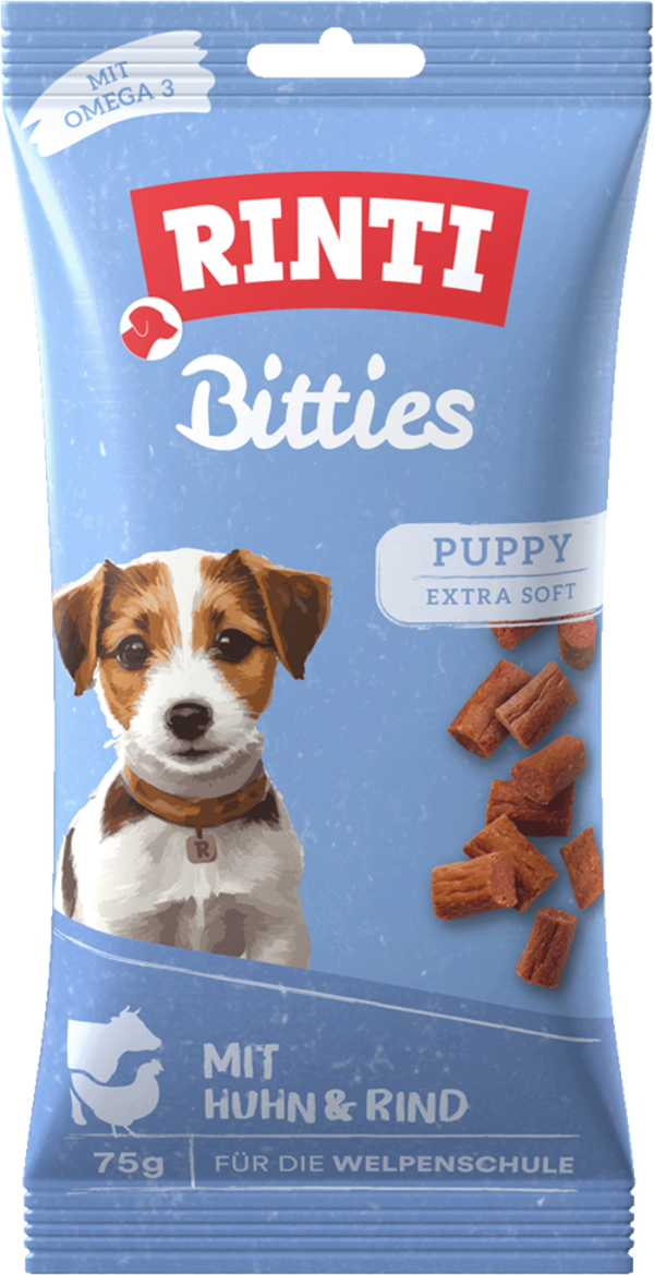 Rinti Bitties Puppy - Huhn & Rind   |  Beutel   |  75g Hundeleckerli