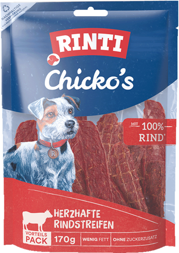 Rinti Chicko Rind Vorratspack   |  Beutel   |  170g Hundeleckerli