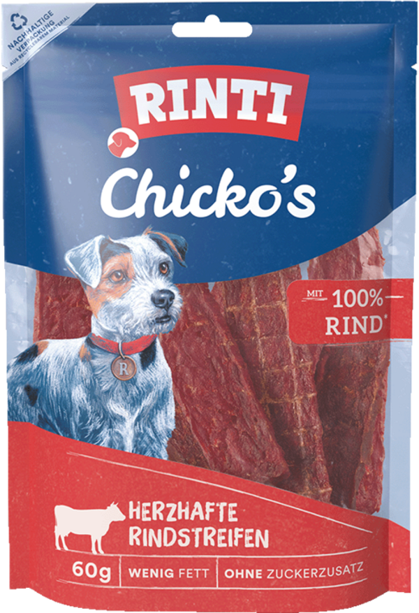 Rinti Chicko Rind   |  Beutel   |  60g Hundeleckerli