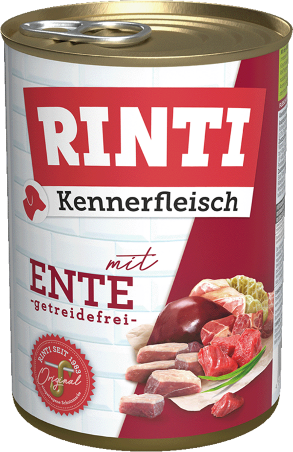 Rinti Kennerfleisch Ente   |  Dose   |  400g Hundenassfutter