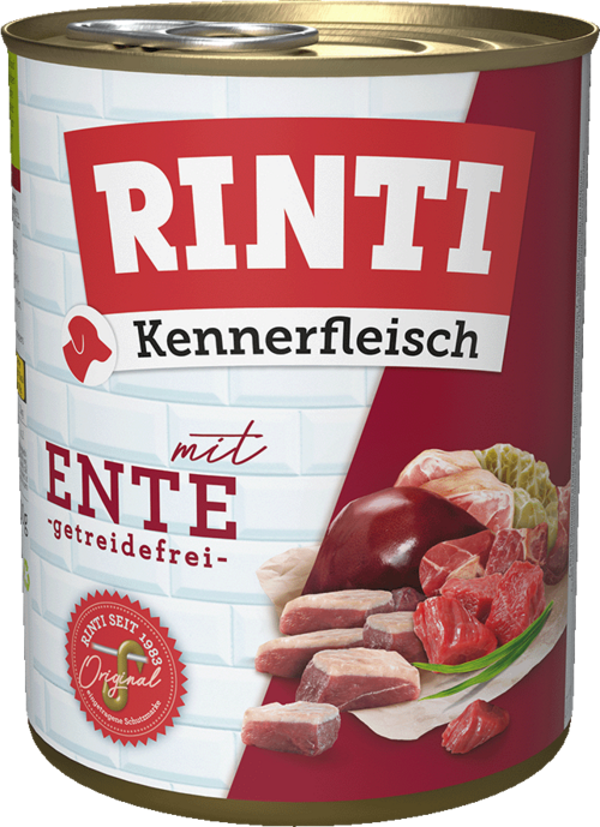 Rinti Kennerfleisch Ente   |  Dose   |  800g HUndenassfutter