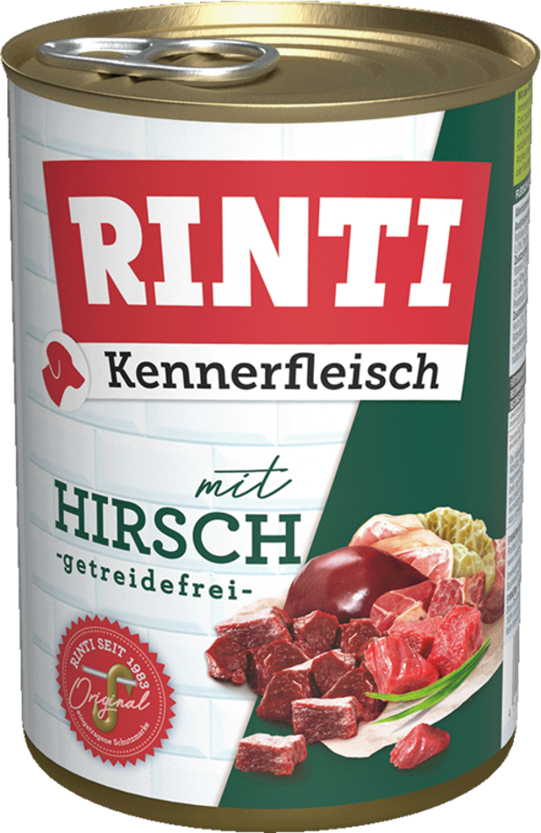 Rinti Kennerfleisch Hirsch   |  Dose   |  400g Hundenassfutter