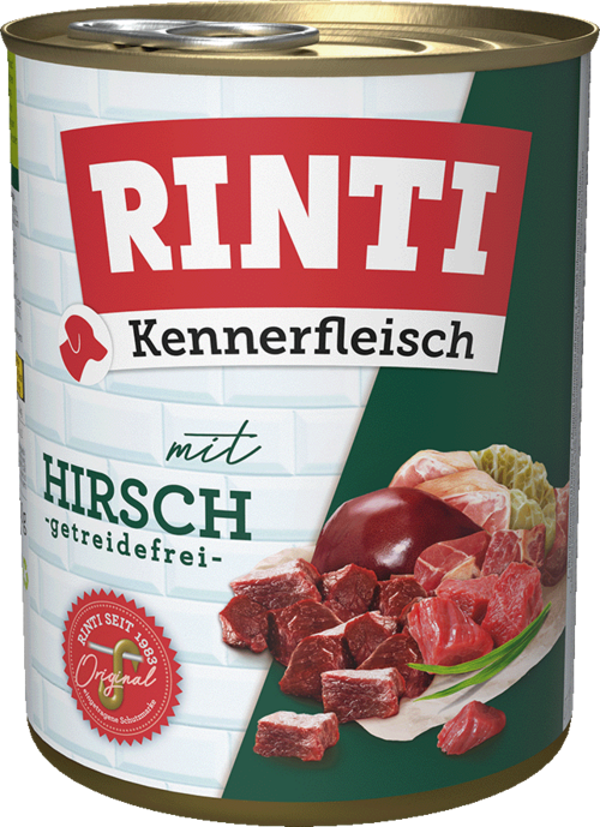 Rinti Kennerfleisch Hirsch   |  Dose   |  800g Hundenassfutter