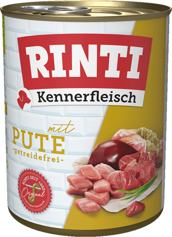 Rinti Kennerfleisch Pute   |  Dose   |  800g Hundenassfutter
