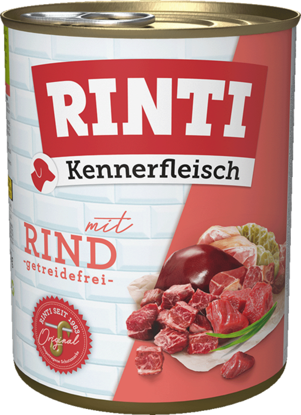 Rinti Kennerfleisch Rind   |  Dose   |  800g Hundenassfutter