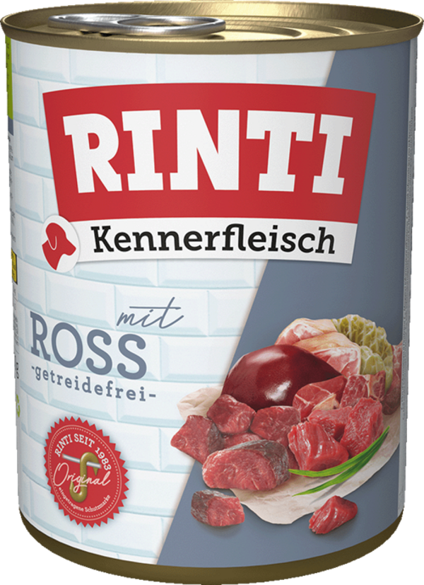 Rinti Kennerfleisch Ross   |  Dose   |  800g Hundenassfutter