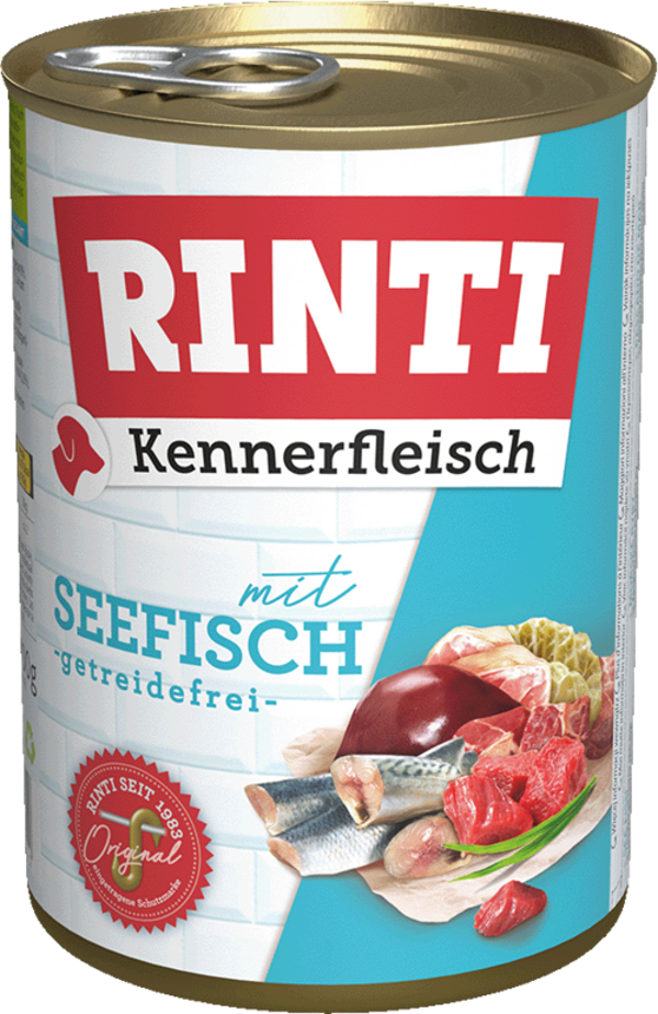 Rinti Kennerfleisch Seefisch   |  Dose   |  400g Hundenassfutter