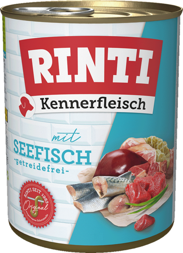 Rinti Kennerfleisch Seefisch   |  Dose   |  800g Hundenassfutter