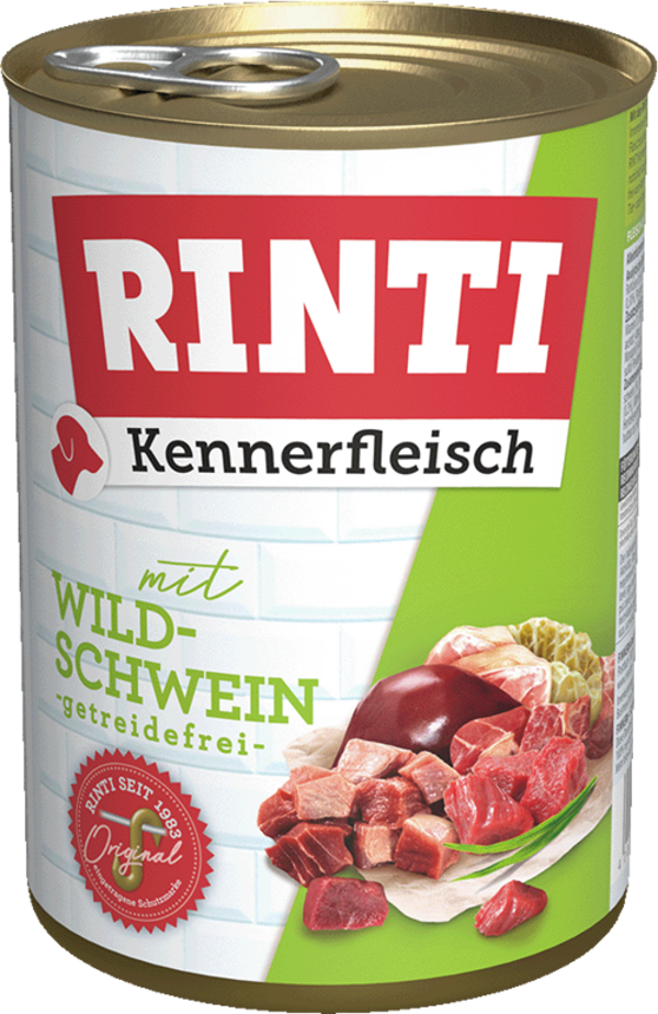 Rinti Kennerfleisch Wildschwein   |  Dose   |  400g Hundenassfutter