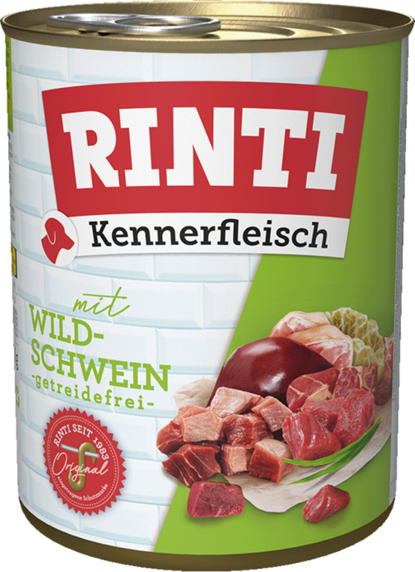 Rinti Kennerfleisch Wildschwein   |  Dose   |  800g Hundenassfutter