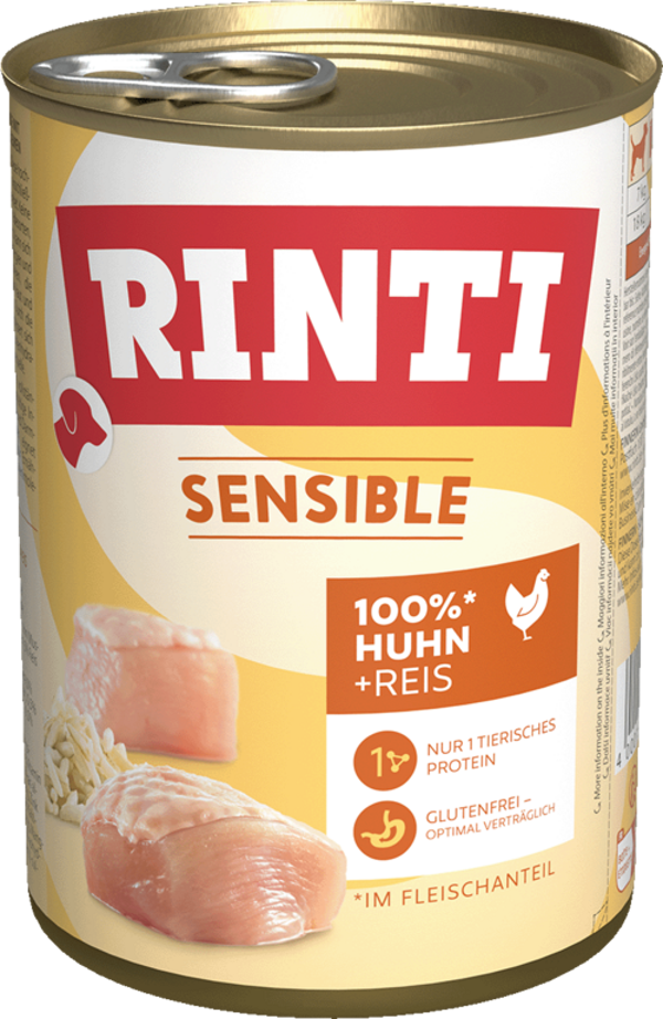 Rinti Sensible Huhn + Reis   |  Dose   |  400g HUndenassfutter