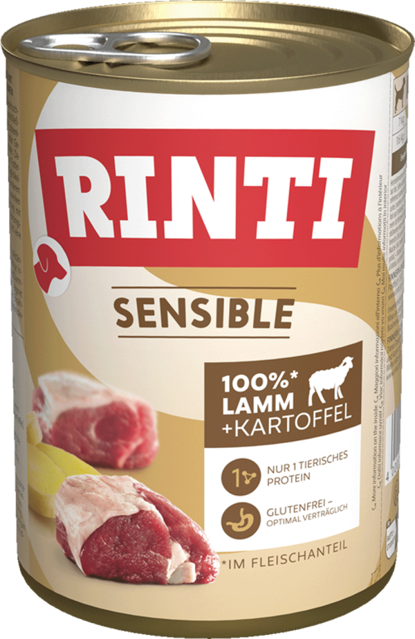 Rinti Sensible Lamm + Kartoffel   |  Dose   |  400g Hundenassfutter