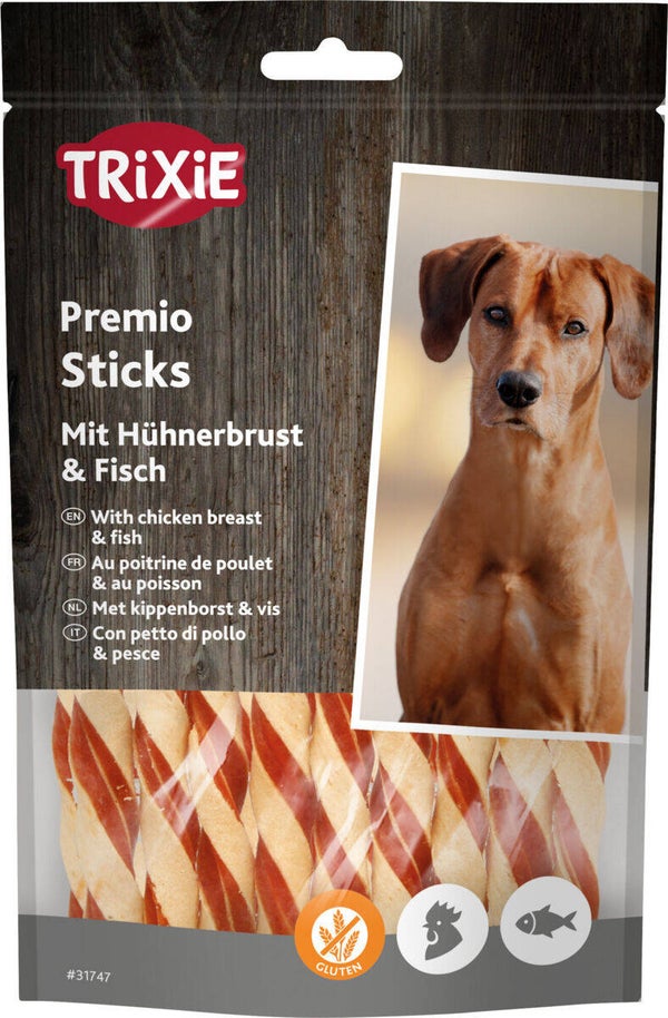 Trixie Premio Sticks mit Hühnerbrust und Fisch 80g Hundeleckerli