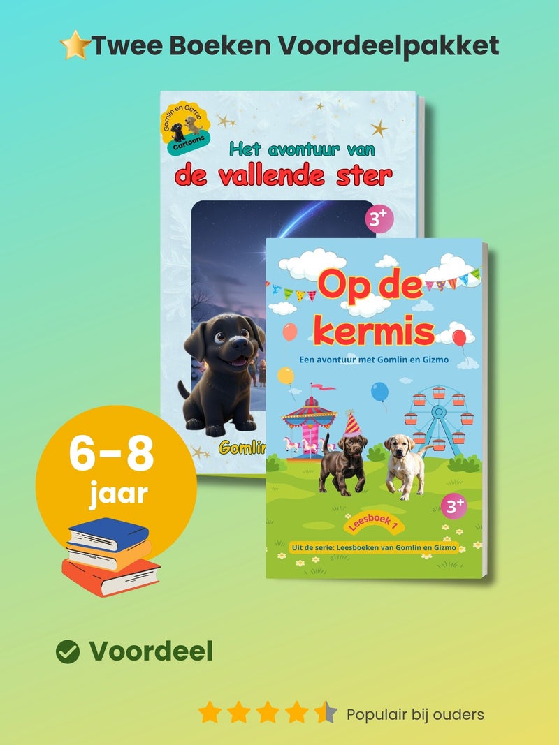 Twee leesboeken van Gomlin en Gizmo samen