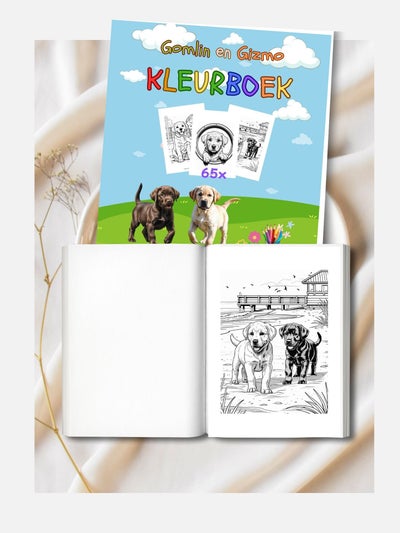Het kleurboek van Gomlin en Gizmo — kleurboek kinderen kopen, 65 kleurplaten honden voor peuters en kleuters