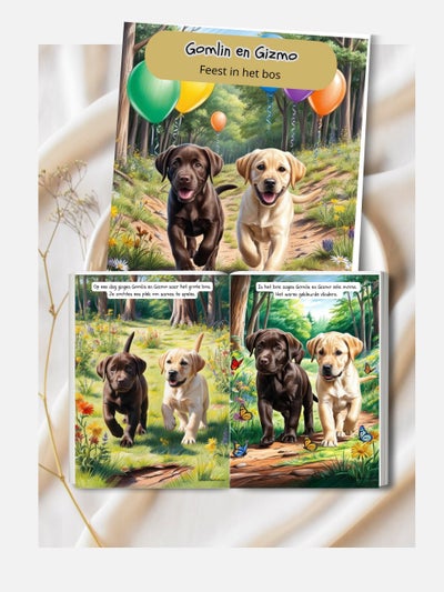 Het prentenboek met 2 verhalen van Gomlin en Gizmo — Feest in het bos en Een dag op de boerderij, prentenboek voor kleuters van 3-8 jaar
