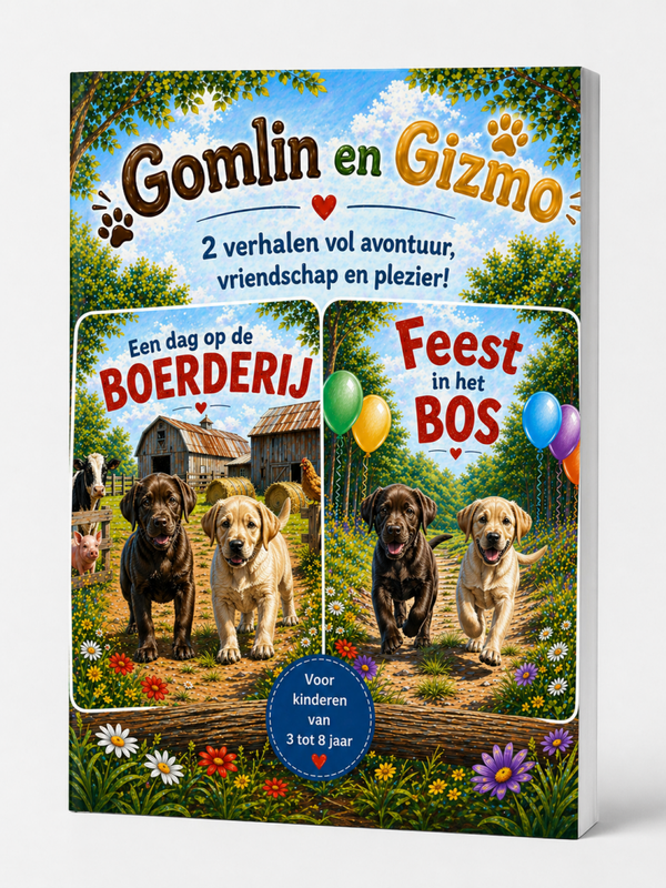 Gomlin en Gizmo – 2-in-1 Kinderboek: Boerderij & Feest in het Bos (3-8 jaar)