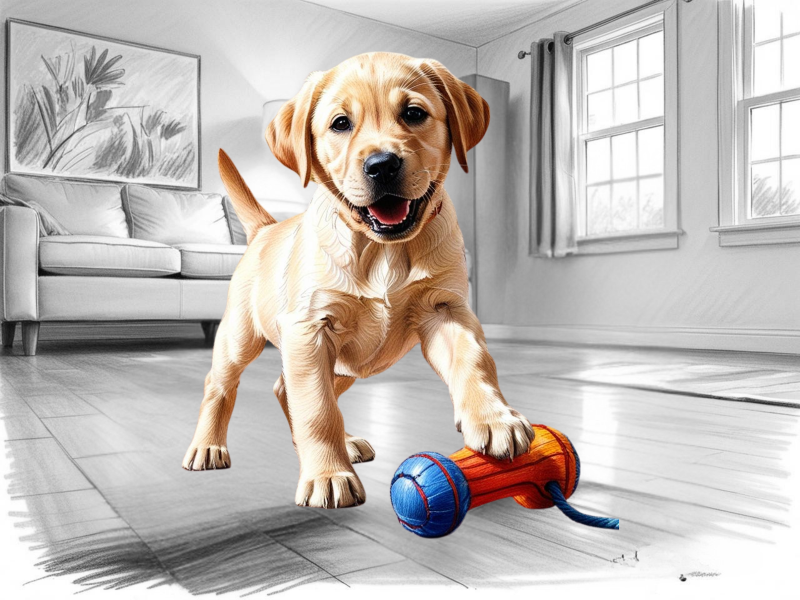 Gizmo, de lieve goudblonde labradorpup